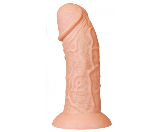Телесный фаллоимитатор-гигант 9.5 Realistic Curved Dildo - 24 см.