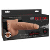 Телесный полый страпон с имитацией эякуляции 7.5  Hollow Squirting Strap-On with Balls - 21,6 см.