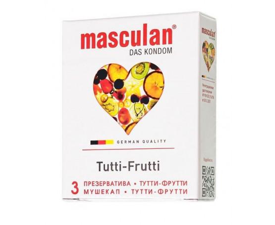 Презервативы Masculan Tutti-Frutti с фруктовым ароматом - 3 шт.
