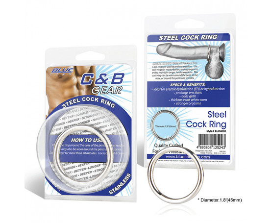 Стальное эрекционное кольцо STEEL COCK RING - 4.8 см.