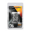 Прозрачная насадка с объёмными чёрточками STAY HARD COCK SLEEVE 06 CLEAR