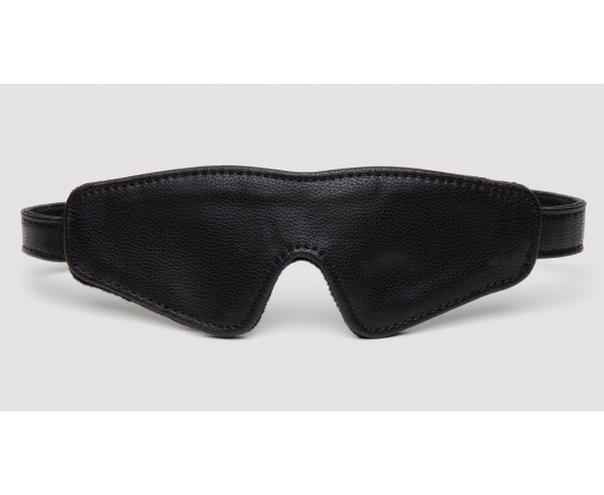 Черная плотная маска на глаза Bound to You Faux Leather Blindfold