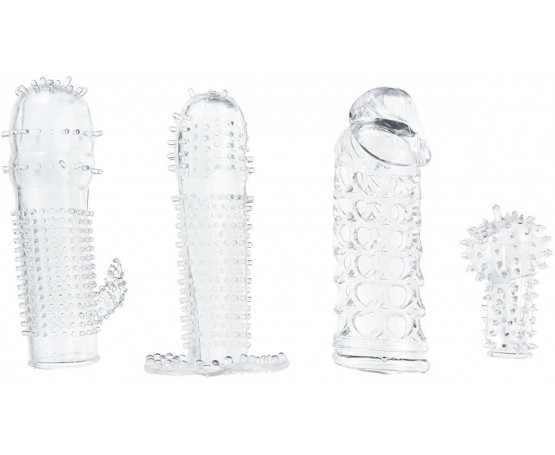 Набор из 4 насадок на член Pleasured Penis Enhancement Sleeve 4 Pack