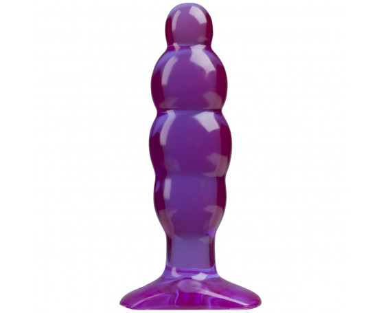 Фиолетовая рельефная анальная пробка SpectraGels Purple Anal Stuffer - 14 см.