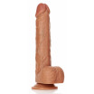 Телесный фаллоимитатор Straight Realistic Dildo Balls Suction Cup 10 - 28 см.