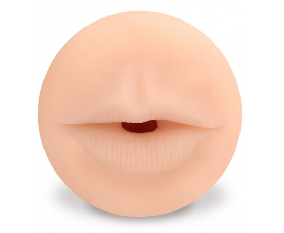 Телесный мастурбатор-ротик с эффектом смазки Deluxe Oral