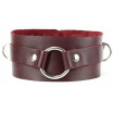 Бордовый широкий ошейник с кольцом Maroon Collar