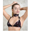 Бордовый широкий ошейник с кольцом Maroon Collar