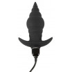 Черная анальная вибропробка RC Butt Plug - 9,6 см.