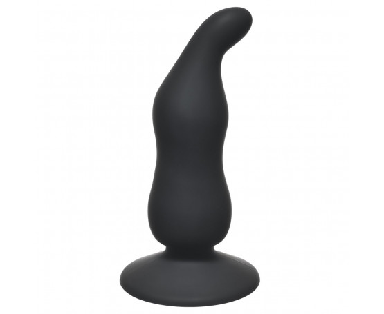 Чёрная анальная пробка Waved Anal Plug Black - 11 см.