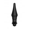 Черная перезаряжаемая анальная пробка №08 Cone-shaped butt plug - 13,5 см.