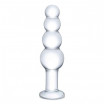 Прозрачная анальная пирамида 7,25  Beaded Butt Plug - 17 см.