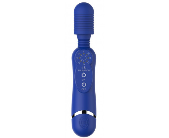 Синий универсальный массажер Silicone Massage Wand - 20 см.