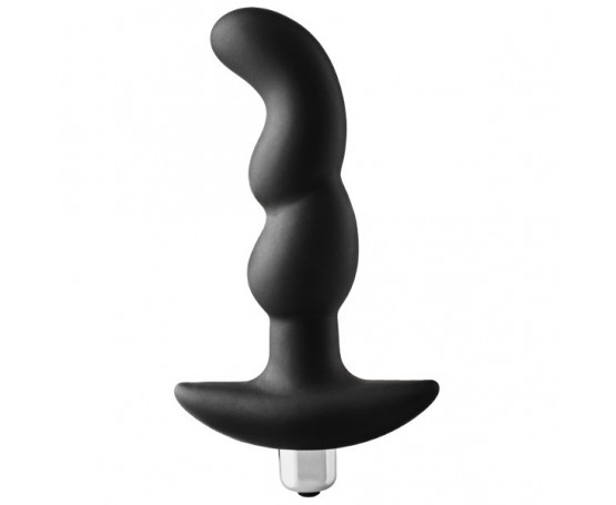 Черная вибропробка для простаты FantASStic Vibrating Prostate Plug - 14,5 см.