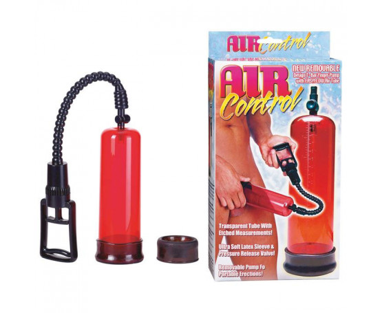 Вакуумная помпа с двумя сменными насадками NEW STAY HARD PUMP CLEAR RED
