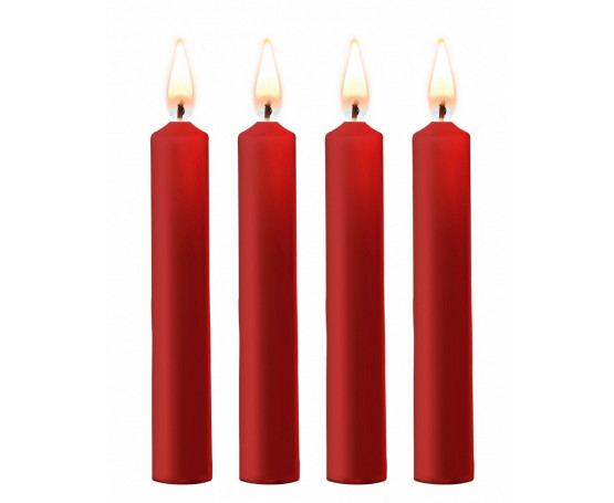 Набор из 4 красных восковых свечей Teasing Wax Candles
