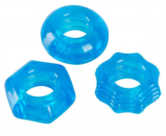 Набор из 3 голубых эрекционных колец Stretchy Cock Ring