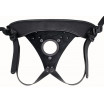 Телесный реалистичный фаллоимитатор на черных трусиках Real Big Strap-On - 34,5 см.