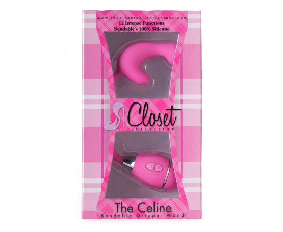 Розовый вибростимулятор на гибкой ручке THE CELINE GRIPPER