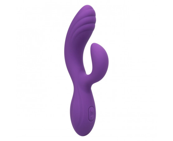 Фиолетовый вибромассажер-кролик Stella Liquid Silicone “C” Curve - 19 см.