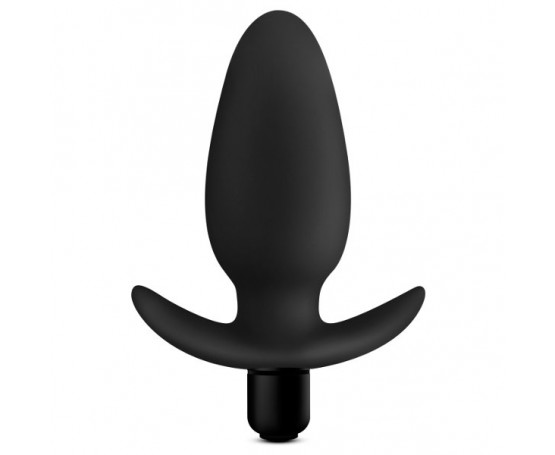 Черная анальная вибропробка Silicone Saddle Plug - 12,1 см.