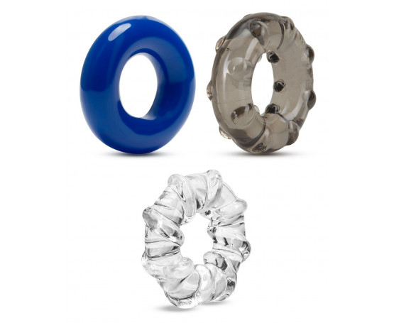 Набор из 3 эрекционных колец Triple Stretch 3 Pack Cock Rings