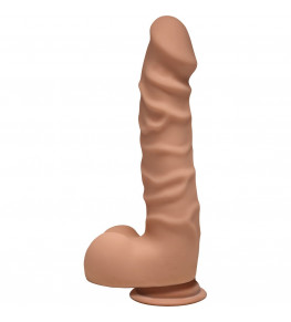 Фаллоимитатор на присоске Ragin D ULTRASKYN 7.5  with Balls Caramel - 19 см.