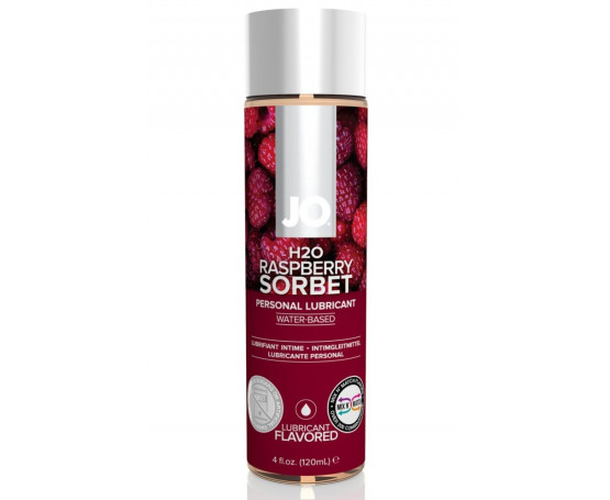 Лубрикант на водной основе с ароматом малины JO Flavored Raspberry Sorbet - 120 мл.