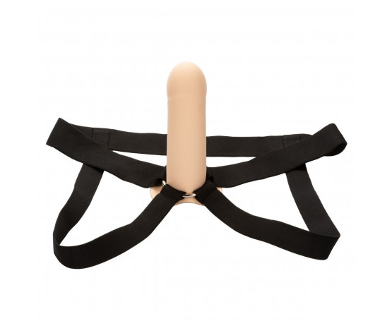 Телесный фаллопротез из силикона Extension with Harness - 15,75 см.