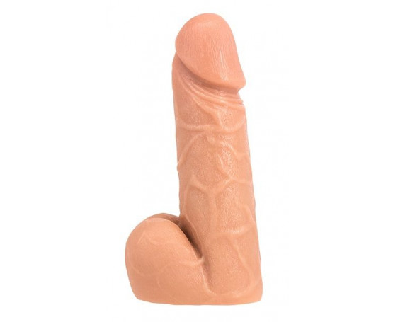 Телесный фаллоимитатор SO REAL REALISTIC 7INCH DONG   BALLS - 18 см.