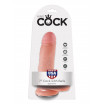 Телесный фаллоимитатор с мошонкой 7  Cock with Balls на присоске - 18 см.