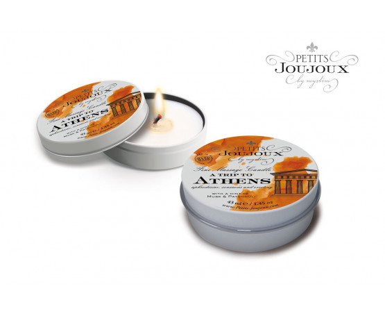 Массажная свеча Petits Joujoux Athens с ароматом муската и пачули - 33 гр.