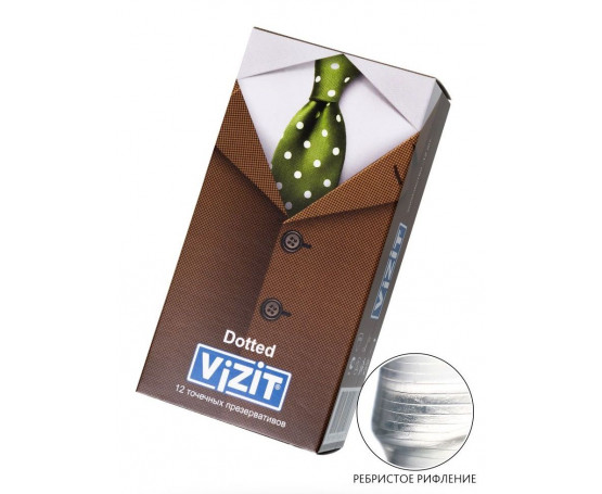 Презервативы с точечками VIZIT Dotted - 12 шт.