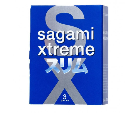 Розовые презервативы Sagami Xtreme Feel Fit 3D - 3 шт.