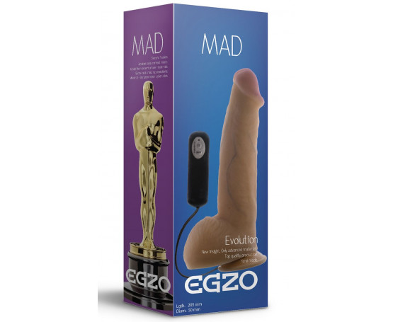  Реалистичный вибратор на присоске Mad Oscar - 20,5 см.  FFF