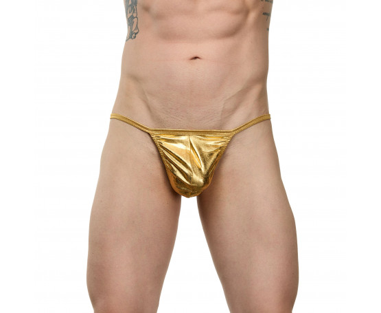 Мужские золотистые трусы-стринги