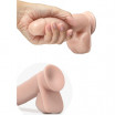Телесный фаллоимитатор 7 inch Self Lubricating Dildo with Balls - 17,8 см.