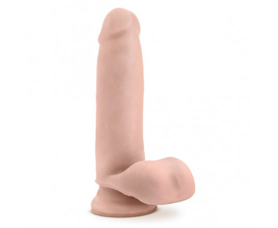 Телесный фаллоимитатор 7 inch Self Lubricating Dildo with Balls - 17,8 см.