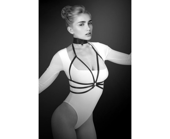 Черная упряжь на грудь Julia