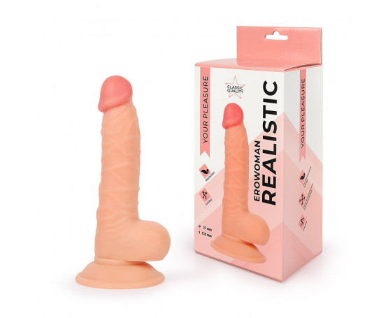Телесный фаллоимитатор Erowoman - 19,5 см.