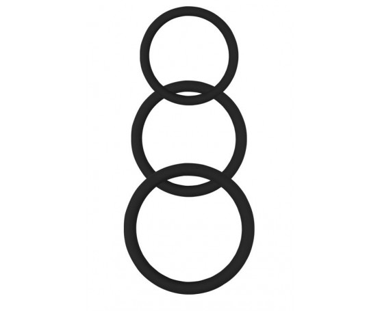 Набор из 3 черных эрекционных колец Magnum Force Cock Ring