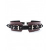 Бордовый пояс с колечками для крепления наручников Maroon Leather Belt
