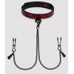 Ошейник с зажимами для сосков Reversible Collar Nipple Clamps