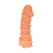 Телесная закрытая насадка с пупырышками Cock Sleeve 005 Size M - 15,6 см.