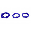 Набор из 3 синих стимулирующих колец Beaded Cock Rings