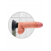 Телесный вибратор с мошонкой и съемной присоской 7  Vibrating Cock with Balls - 17,8 см.